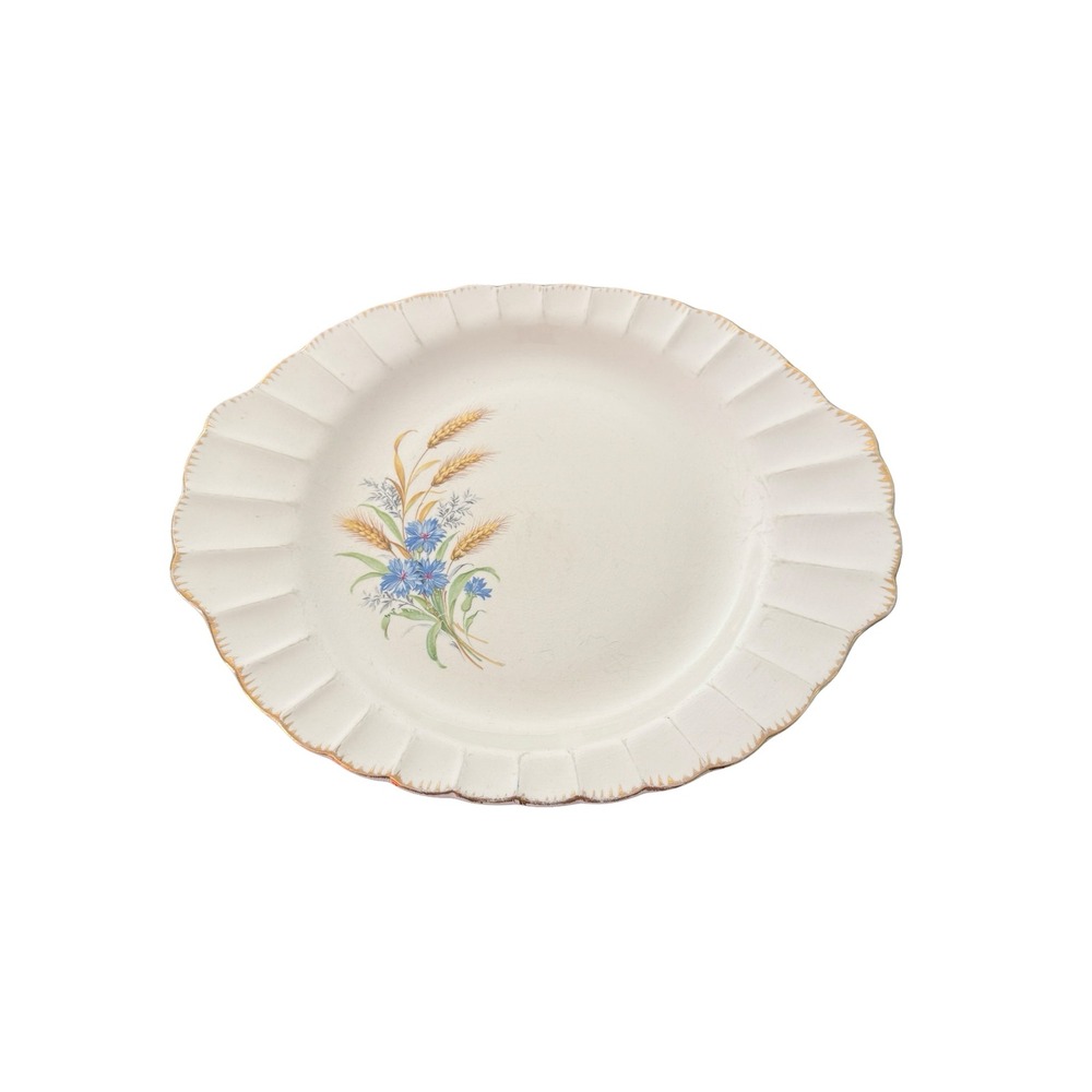 American Limoges Platter Wheatfield TC-G. F. E. 13.5" Cream Floral 22K Gold Trim
